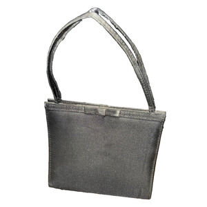 Hato Hasi Bags | Vintage Black Mini‎ Evening Bag with Bow Detail